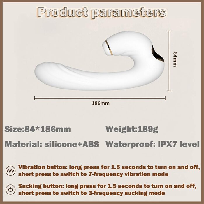 Вібратор Rabbit Silikon Dildo з 7 режимами вібрації та 3 режимами насосу для жінок, білий