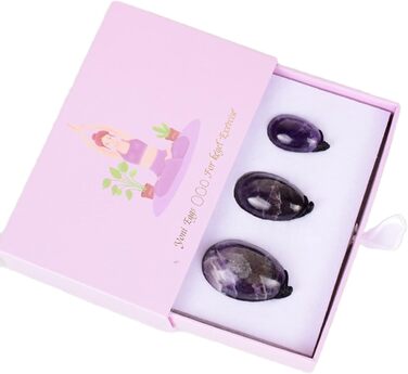 Аметистовий Yoni Egg Set: Яйце Yoni, Масажний М'яч, Набір для Кегель-вправ, для жінок