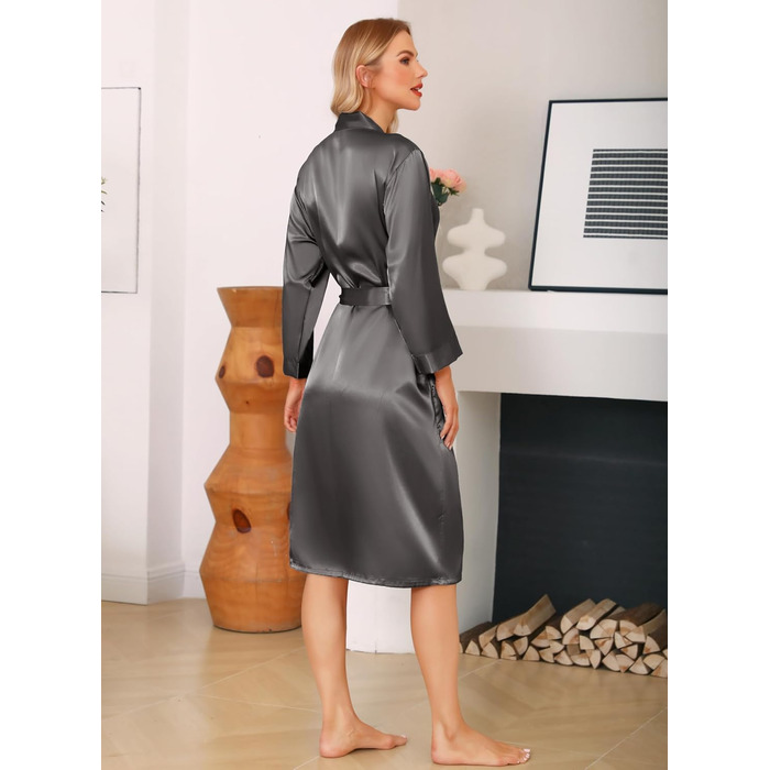 Халат шовковий Damen Unisex Кімно з V-подібним вирізом для спа, дому та готелю S