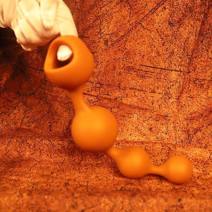 Анальні кульки з рідкого силікону Jomyu з ланцюгом для сексуальної стимуляції, анальний плаг з кільцем для утримання сперми, іграшки для секса, для чоловіків та жінок (XXL)