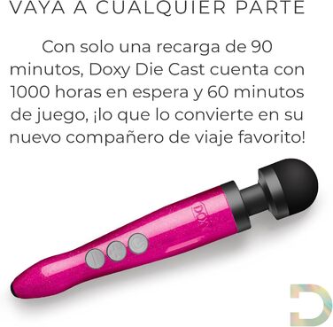 Масажер для тіла Doxy Die Cast 3 - жіночий вібратор, перезарядна Magic Wand, рожевий