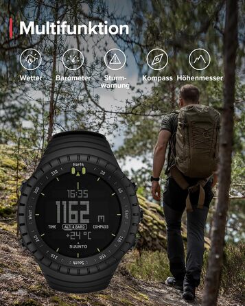 Спортивний багатофункціональний годинник для активного відпочинку Suunto Core All Black (унісекс)