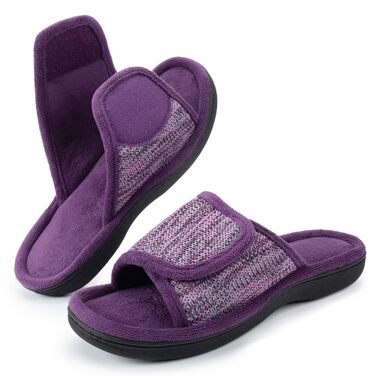 Жіночі домашні капці-шльопанці RockDove з ефектом пам'яті (Memory Foam), регульований ремінець, колір баклажан, розмір 38/39 EU