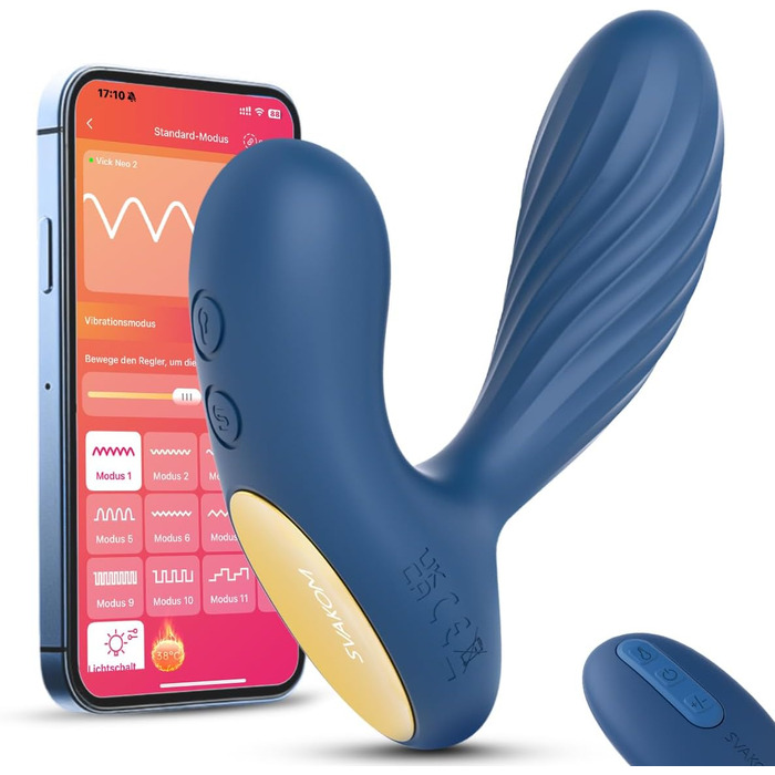 Анальний плагін SVAKOM VICK NEO 3 в 1 для чоловіків: 6 вібрацій, 5 інтенсивностей, нагрів до 38°C, стимуляція простати, керування через додаток