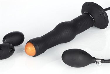 Надувний силіконовий анальний плагін Soarvlorfy - великий яйцевидний дилататор для анального сексу, чорний