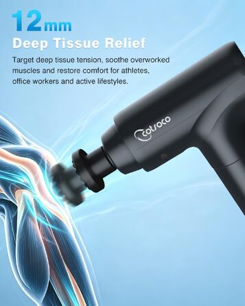 Перкусійний масажер Massage Gun з LED-дисплеєм, електричний масажний пістолет для м'язів (20 швидкостей, 9 насадок), сірий