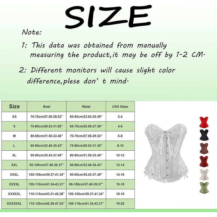 Корсет Daen Korsett для талії, корсет-формувач, корсет з шнурівкою, готичний стиль, вінтаж, білий (L)