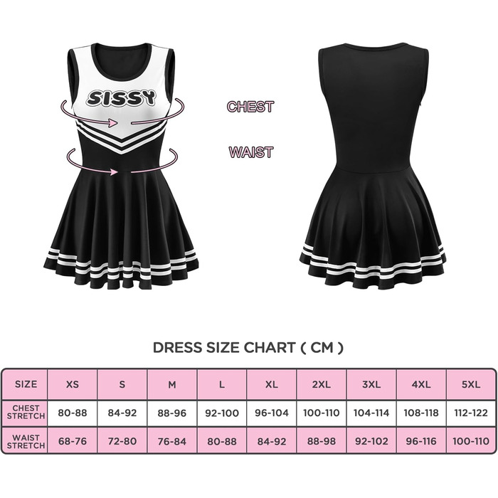 Чорний боді-міні з безрукавною конструкцією LittleForBig, XXL, для дорослих