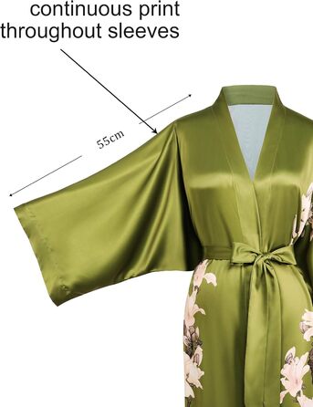 Халат жіночий BABEYOND Кимоно з квітковим принтом, довгий, пляжний, для вечірки, зелений (універсальний розмір)