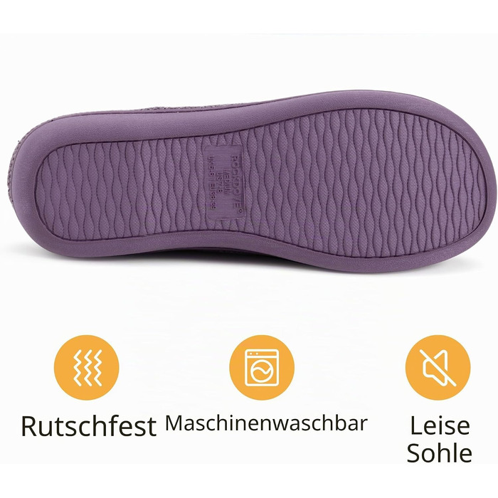 Жіночі домашні капці RockDove з ефектом пам'яті Memory Foam, в'язані (Birdseye Knit), фіолетові, розмір 42/43 EU