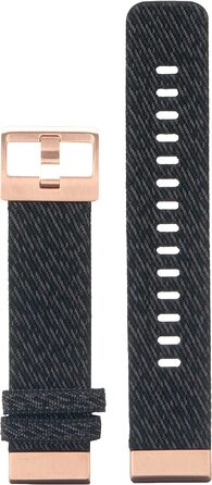 Ремінець Garmin QuickFit 20мм нейлоновий для fenix, epix, Descent, D2, Approach — чорний меланж/розове золото, оригінальний аксесуар
