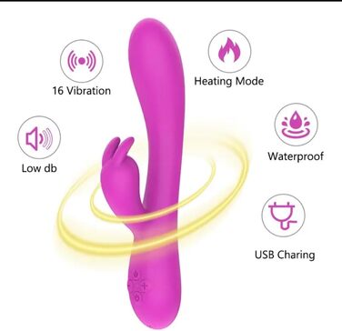Вібратор для жінок та чоловіків FEIYI Rabbit з підігрівом та 16 режимами. Анальний вібратор, секс-іграшки для пар.