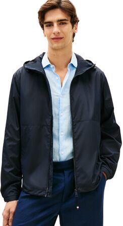 Чоловіча вітрівка Tommy Hilfiger з капюшоном, спортивна куртка (XS, Blue Desert Sky)
