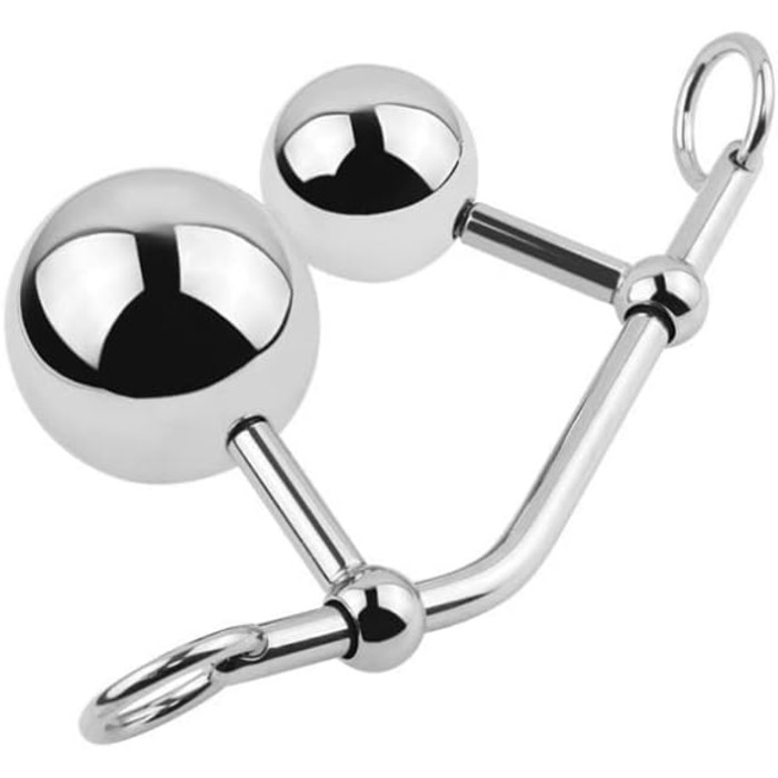 Анальний плагін з нержавіючої сталі, знімний, з круглим м'ячиком, для дорослих