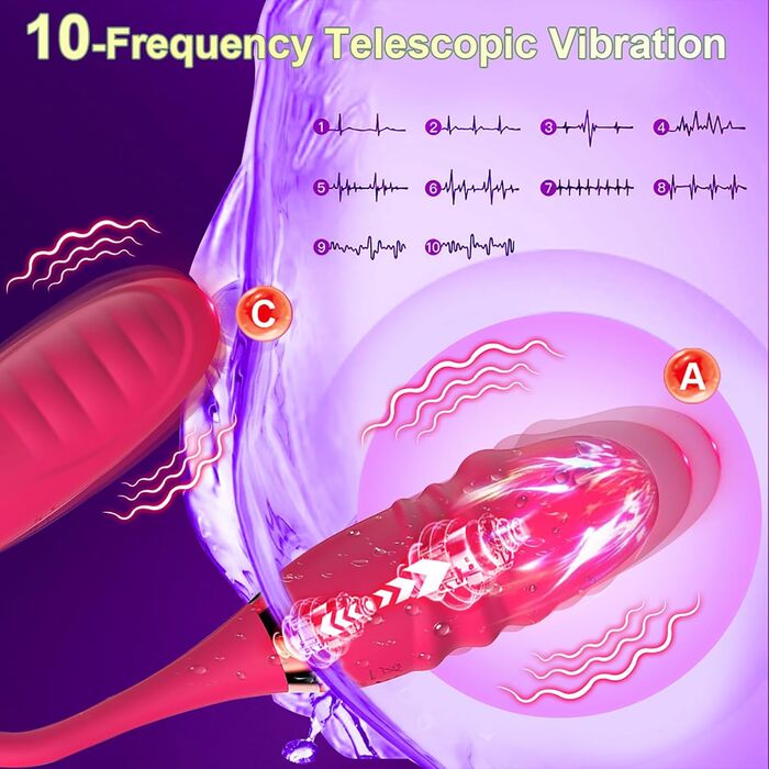 Жіноча вібратор LYAMais з пультом керування APP, анальний вібратор, дildo для стимуляції G-точки, 10 режимів, тихий, висувний, подвійний