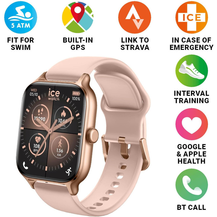 Смарт-годинник Ice-Watch Ice fit RT 3.0 Nude для жінок, силіконовий ремінець, 1.75