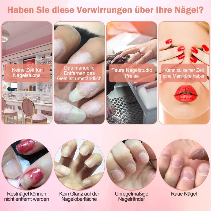 Професійний бездротовий апарат для манікюру та педикюру NAILGIRLS 35000 об/хв, електрична пилка для нігтів, гель-лаків та акрилу, набір 11 в 1, рожевий