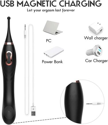 Вібратор клітора високої частоти Xuomt для жінок: стимуляція G-точки та клітора, заміна головки, силікон, чорний