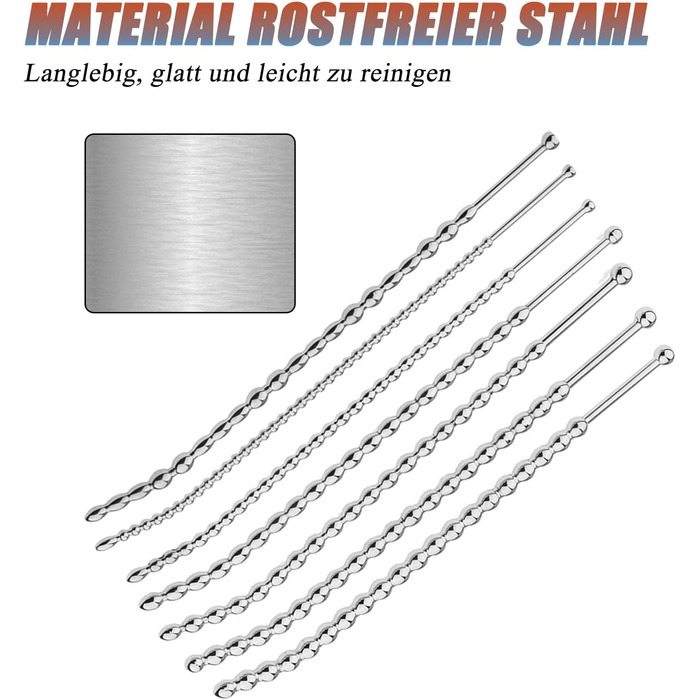 Набір дилататорів для секса з чоловіками BDSMAGE, нержавіюча сталь, 7 шт., 200 мм, для пар, 18+