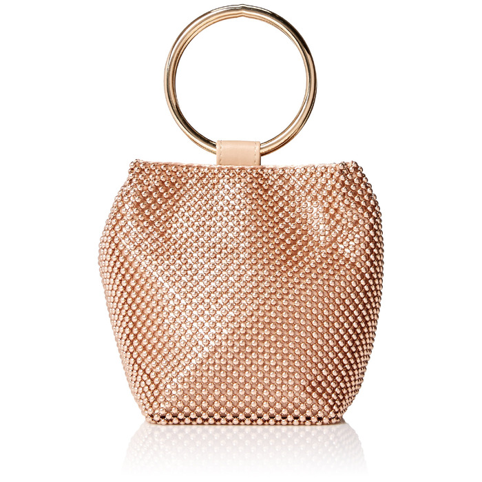 Жіноча сумка-клатч Jessica McClintock Gwen Ball Mesh з кільцем-ручкою, Rose Gold (рожеве золото)