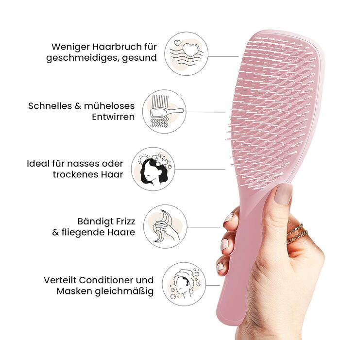 Щітка для волосся Tangle Teezer Ultimate Detangler для вологого та сухого волосся всіх типів, розплутуюча, Millennial Pink