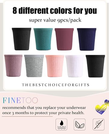 9 пар жіночих трусів FINETOO з бавовни, комплект, м'які, комфортні, сексуальні, S-XL