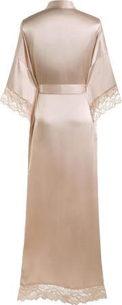 Халат BABEYOND з атласу, довгий, шовковистий, з мереживом, для наречених та гостей весілля, легкий, універсальний розмір, великі розміри, колір шампань