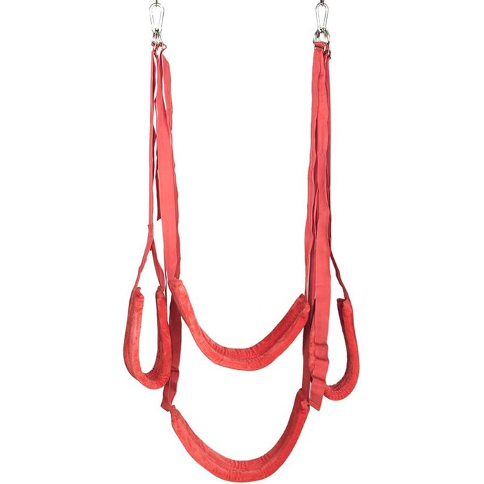 Шукальник гойдалка з рамою зі сталі, пружинним з'єднанням та дюбелями. Гойдалка для кохання, гойдалка для сексу, іграшка для пар, до 150 кг (червона)