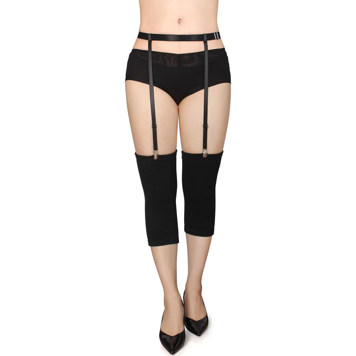 IMOMOTO Пояс для панчіх Simplicity, стрічка, універсальний розмір, чорні гусячі кліпси, 4 ремінці