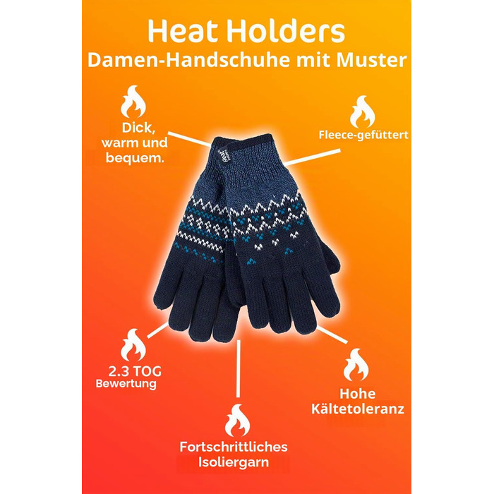 Жіночі терморукавички Heat Holders для зими, теплий трикотаж, колір вершковий (Trondheim), розмір M-L