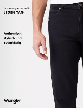 Чоловічі джинси Wrangler Texas Stretch W121XU13M завужені (Tapered), колір Black Overdye, розмір 44W/30L