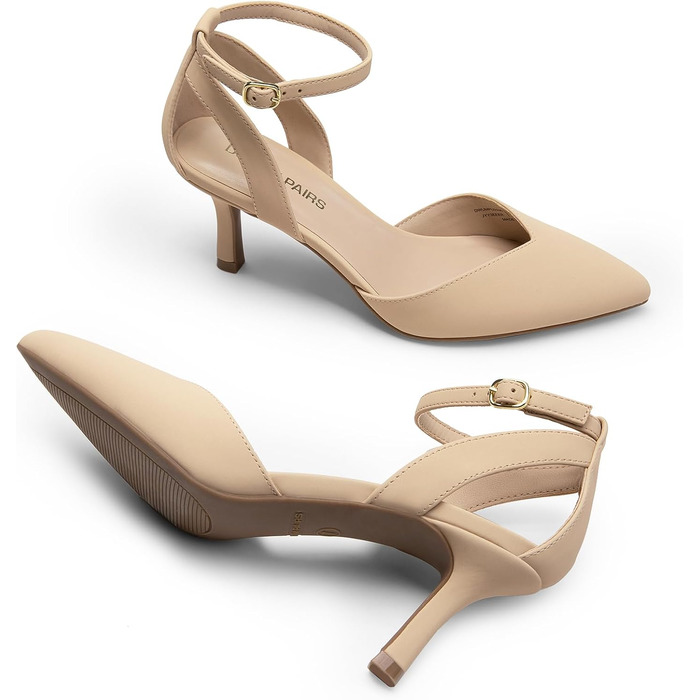 Жіночі туфлі-човники Dream Pairs із закритим носком, нубук, колір бежевий (Nude), розмір 41.5 EU
