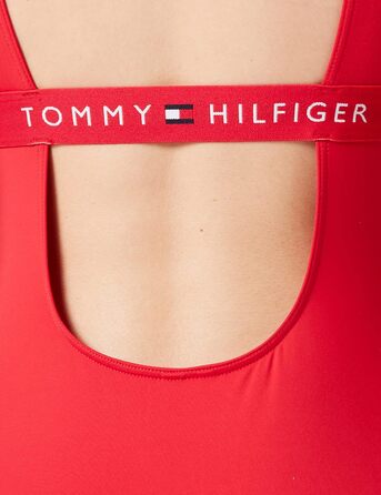Купальник жіночий Tommy Hilfiger однотонний червоний з вирізами XL
