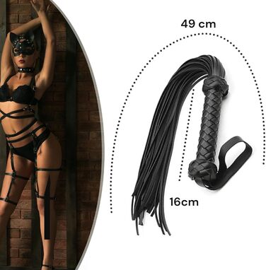 Пета (бич) для БДСМ: Флогер, бич 49 см, іграшки для БДСМ, сексуальні іграшки, екстремальні відчуття, пари, м'який бич, іграшки для БДСМ, шкіряний бич, Флогер, бич SM, FOPS B21-13