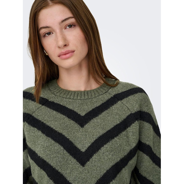 Жіночий в'язаний светр ONLY LIZA Lizard/Black — стильний трикотажний пуловер