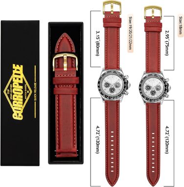 Шкіряний ремінець для годинника та смартгодинника 18мм, Vintage Cognac Braun з золотою пряжкою, універсальний змінний ремінець для жінок та чоловіків