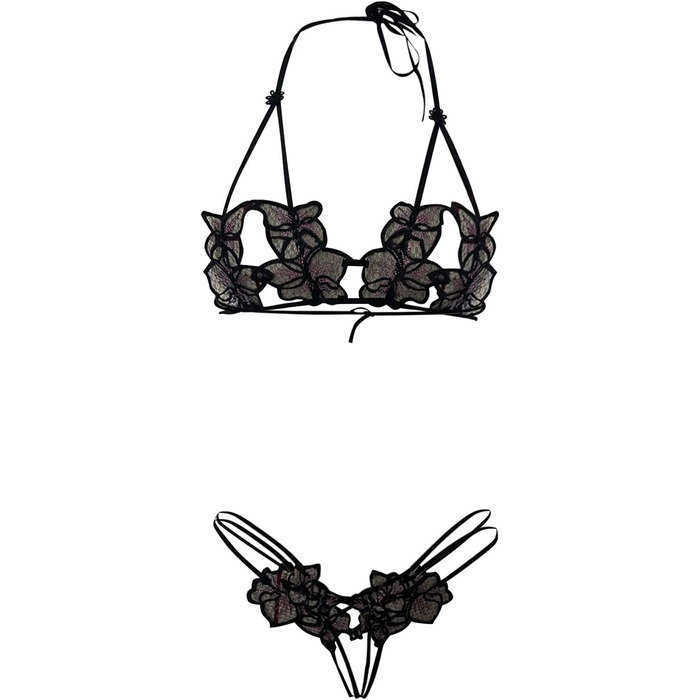 Топ-кроп WILLBET з мереживом на довгі рукави, чорний, універсальний розмір. Ідеальний для карнавалу та вечірок.