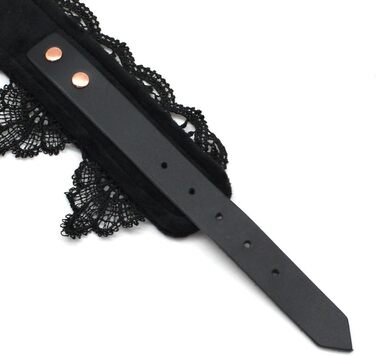 Чокер з мережива та шкіряний нашийник для жінок SMspade (чорний)