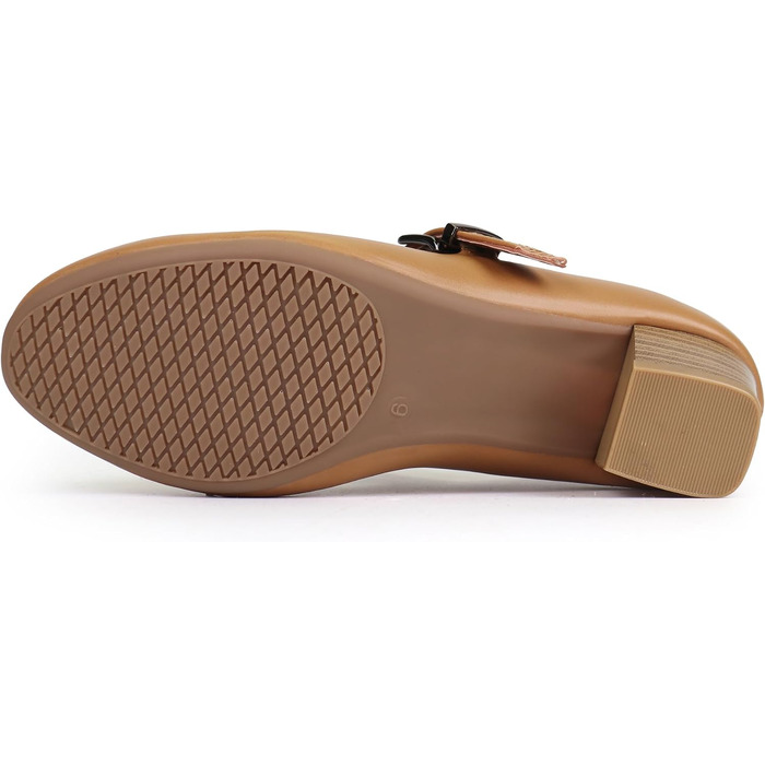 Жіночі ортопедичні туфлі Mary Janes Ortho + Rest для Hallux Valgus, класичні pumps на низькому стійкому каблуку, колір Tan (37 EU)