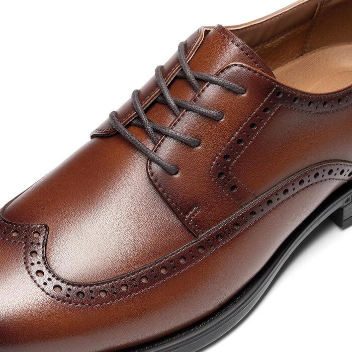 Чоловічі шкіряні туфлі Bruno Marc Brogue Wingtip світло-коричневого кольору, розмір 44 EU