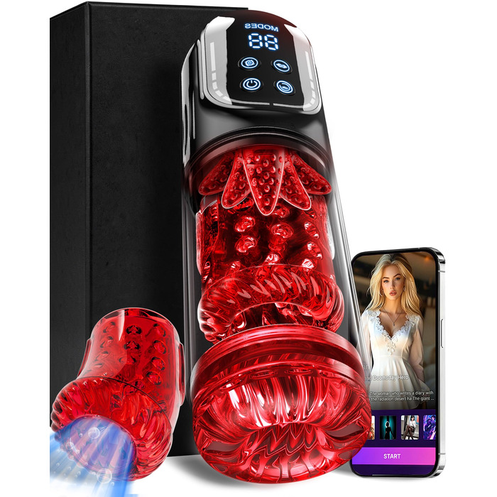 Мастурбатор чоловічий KI VIJISA з 7 режимами: вібрація, ротація, телескопічний, з силікону, для задоволення