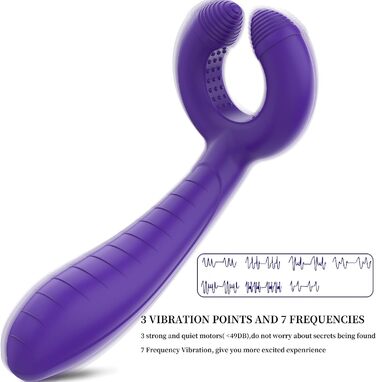 Силіконовий вібратор Enlove 7-в-1 для пар: кліторальний, G-точковий, анальний, масажер простати. Іграшки для дорослих для жінок та чоловіків