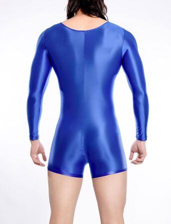 Чоловічий боді з довгими рукавами AIEOE, блискучий, з довгими рукавами, для плавання, XL