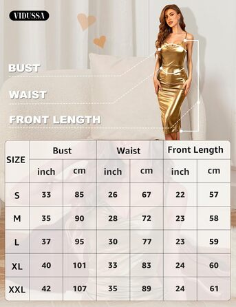 Сукня вечірня VIDUSSA Glitzer - сексуальна облягаюча сукня на тонких бретелях, коктейльна та святкова для вечірок та клубів (S, золотий)