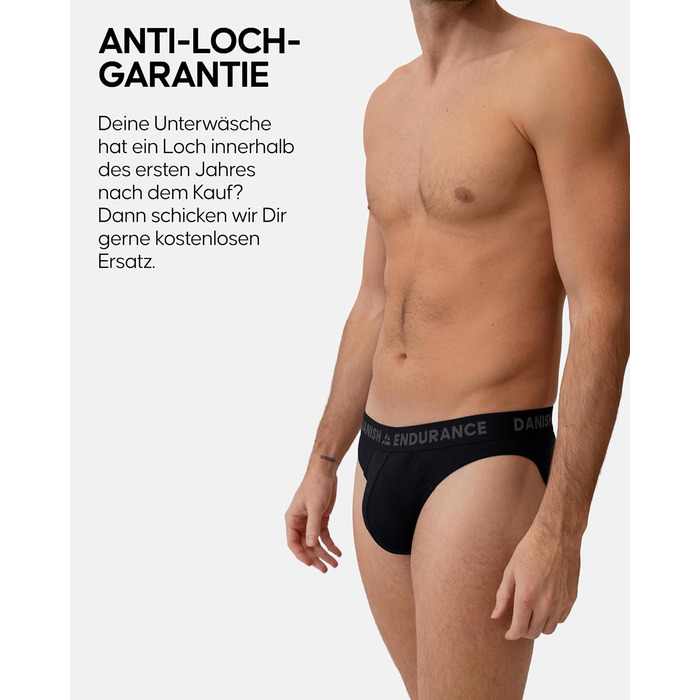 Слип чоловічий DANISH ENDURANCE 6 шт. з бамбука, чорний XXL | М'який, з еластичностью, без етикетки