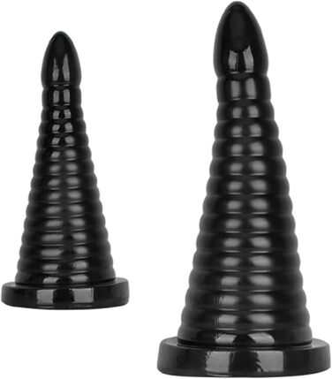 Анальний плагін Dick Super Groß Konisch – великий конічний анальний плагін для стимуляції G-точки, чорний, S, для жінок та чоловіків