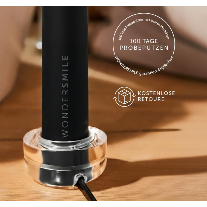 Електрична зубна щітка WonderSmile Schallzahnbürste Pro: 4 програми, водонепроникна IPX8, з зарядним пристроєм та смарт-насадкою (Білий, набір 1 шт)