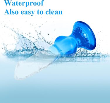 Анальний дildo Difemstoy з сильним присоском, стимулятор G-точки, іграшки для дорослих для жінок, чоловіків, пар (S, блакитно-прозорий)