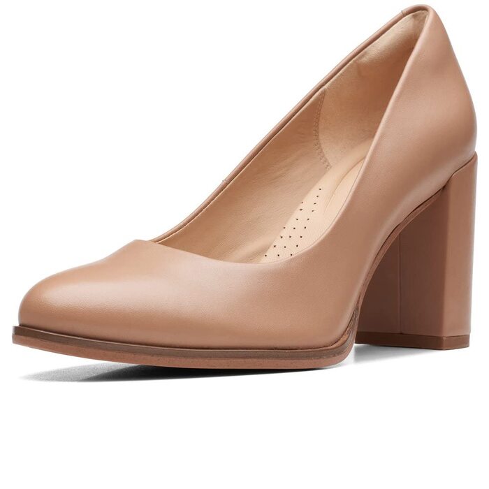 Жіночі туфлі-човники Clarks Freva85 Court, шкіряні, колір Praline, розмір 39.5 EU