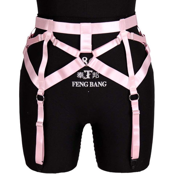 Жіночий пояс-петля з 4 кліпсами, пояс-стрінг, шкарпетки в стилі Харадзюку, універсальний розмір, рожевий